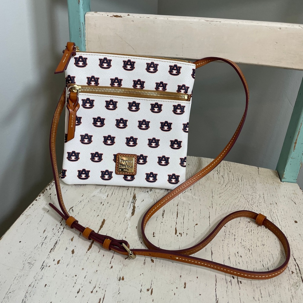 Dooney & Bourke Auburn University Tigers Crossbody Bag White Navy Orange NCAA
